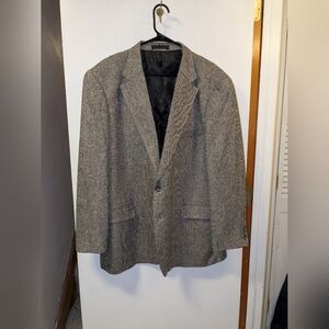 Maxwell Men’s 100% Pure Silk Tweed 2 Button Sportcoat Grey Size 46R Pre-Owned